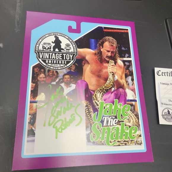 Autographed Jake "The Snake" Roberts Photo Green Signature - Picture 3 of 3
